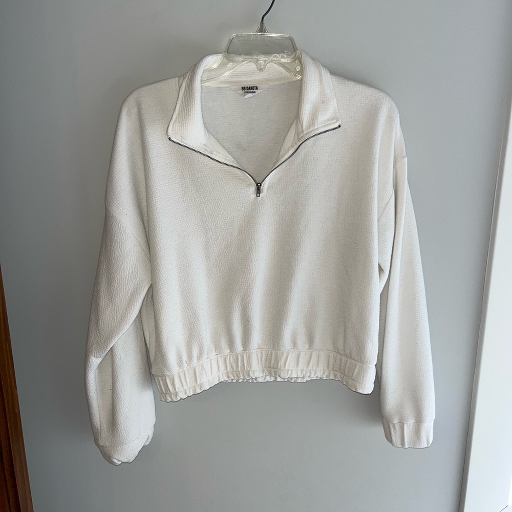 White Half-Zip Pullover - image 1